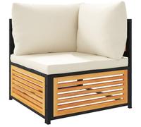 vidaXL Sofá de jardín de Esquina con Cojines Madera Maciza de Acacia, sofá esquinero de jardín, sofá Individual, sillón de jardín