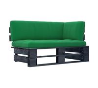 Vidaxl sofá de jardín esquina de palets madera pino impregnada negro