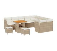 vidaXL Sofá de Jardín Modular de 5 Piezas con Cojines Beige - Muebles de Exterior para Relajarte en el Balcón o Patio, Sofás y Sillas Modernas, Asientos Cómodos de Madera de Acacia para el Verano