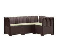 vidaXL Sofá de Jardín para 4 Personas con Cojines Estilo Rattan PP, Conjunto de Sofás de Jardín, Estilo Moderno en Ratan, Resistente a la Intemperie, Protegido UV, Relajarse