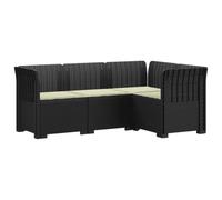 vidaXL Sofá de Jardín para 4 Personas con Cojines Estilo Rattan PP, Conjunto de Sofás de Jardín, Estilo Moderno en Ratan, Resistente a la Intemperie, Protegido UV, Relajarse