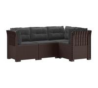 vidaXL Sofá de Jardín para 4 Personas con Cojines Estilo Rattan PP, Conjunto de Sofás de Jardín, Estilo Moderno en Ratan, Resistente a la Intemperie, Protegido UV, Relajarse