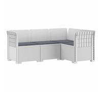 vidaXL Sofá de Jardín para 4 Personas con Cojines Estilo Rattan PP, Conjunto de Sofás de Jardín, Estilo Moderno en Ratan, Resistente a la Intemperie, Protegido UV, Relajarse