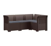 vidaXL Sofá de Jardín para 4 Personas con Cojines Estilo Rattan PP, Conjunto de Sofás de Jardín, Estilo Moderno en Ratan, Resistente a la Intemperie, Protegido UV, Relajarse