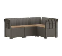 vidaXL Sofá de Jardín para 4 Personas con Cojines Estilo Rattan PP, Conjunto de Sofás de Jardín, Estilo Moderno en Ratan, Resistente a la Intemperie, Protegido UV, Relajarse