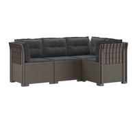 vidaXL Sofá de Jardín para 4 Personas con Cojines Estilo Rattan PP, Conjunto de Sofás de Jardín, Estilo Moderno en Ratan, Resistente a la Intemperie, Protegido UV, Relajarse