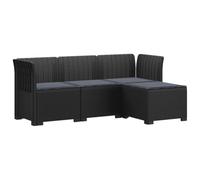 vidaXL Sofá de Jardín para 4 Personas con Cojines y Diseño de Rattan, Sofá de Jardín Moderno, Muebles de Patio Resistentes, Balcón, Terraza y Exterior UV Protegido