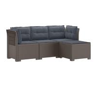vidaXL Sofá de Jardín para 4 Personas con Cojines y Diseño de Rattan, Sofá de Jardín Moderno, Muebles de Patio Resistentes, Balcón, Terraza y Exterior UV Protegido