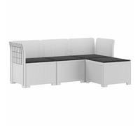 vidaXL Sofá de Jardín para 4 Personas con Cojines y Diseño de Rattan, Sofá de Jardín Moderno, Muebles de Patio Resistentes, Balcón, Terraza y Exterior UV Protegido