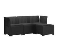 vidaXL Sofá de Jardín para 4 Personas con Cojines y Diseño de Rattan, Sofá de Jardín Moderno, Muebles de Patio Resistentes, Balcón, Terraza y Exterior UV Protegido