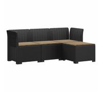 vidaXL Sofá de Jardín para 4 Personas con Cojines y Diseño de Rattan, Sofá de Jardín Moderno, Muebles de Patio Resistentes, Balcón, Terraza y Exterior UV Protegido