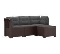 vidaXL Sofá de Jardín para 4 Personas con Cojines y Diseño de Rattan, Sofá de Jardín Moderno, Muebles de Patio Resistentes, Balcón, Terraza y Exterior UV Protegido