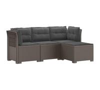 vidaXL Sofá de Jardín para 4 Personas con Cojines y Diseño de Rattan, Sofá de Jardín Moderno, Muebles de Patio Resistentes, Balcón, Terraza y Exterior UV Protegido