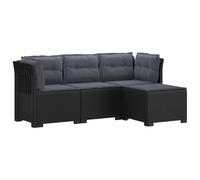 vidaXL Sofá de Jardín para 4 Personas con Cojines y Diseño de Rattan, Sofá de Jardín Moderno, Muebles de Patio Resistentes, Balcón, Terraza y Exterior UV Protegido