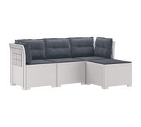 vidaXL Sofá de Jardín para 4 Personas con Cojines y Diseño de Rattan, Sofá de Jardín Moderno, Muebles de Patio Resistentes, Balcón, Terraza y Exterior UV Protegido