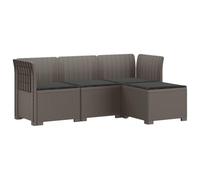vidaXL Sofá de Jardín para 4 Personas con Cojines y Diseño de Rattan, Sofá de Jardín Moderno, Muebles de Patio Resistentes, Balcón, Terraza y Exterior UV Protegido