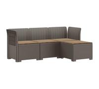vidaXL Sofá de Jardín para 4 Personas con Cojines y Diseño de Rattan, Sofá de Jardín Moderno, Muebles de Patio Resistentes, Balcón, Terraza y Exterior UV Protegido