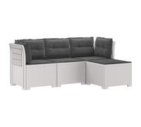 vidaXL Sofá de Jardín para 4 Personas con Cojines y Diseño de Rattan, Sofá de Jardín Moderno, Muebles de Patio Resistentes, Balcón, Terraza y Exterior UV Protegido