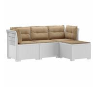 vidaXL Sofá de Jardín para 4 Personas con Cojines y Diseño de Rattan, Sofá de Jardín Moderno, Muebles de Patio Resistentes, Balcón, Terraza y Exterior UV Protegido