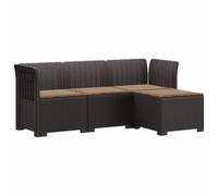vidaXL Sofá de Jardín para 4 Personas con Cojines y Diseño de Rattan, Sofá de Jardín Moderno, Muebles de Patio Resistentes, Balcón, Terraza y Exterior UV Protegido