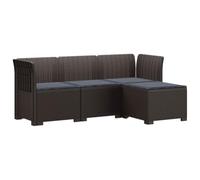 vidaXL Sofá de Jardín para 4 Personas con Cojines y Diseño de Rattan, Sofá de Jardín Moderno, Muebles de Patio Resistentes, Balcón, Terraza y Exterior UV Protegido