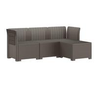 vidaXL Sofá de Jardín para 4 Personas con Diseño de Rattan PP, Sofá de Jardín Moderno, Muebles de Patio Resistentes, Balcón, Terraza y Exterior UV Protegido