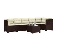 vidaXL Sofá de Jardín para 6 Personas con Cojines Estilo Rattan PP, Muebles Modernos para jardín, balcón o Invernadero, sillón Resistente al Clima, sofá UV para Exteriores
