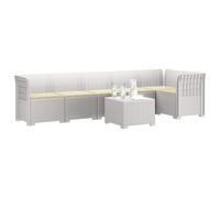 vidaXL Sofá de Jardín para 6 Personas con Cojines Estilo Rattan PP, Muebles Modernos para jardín, balcón o Invernadero, sillón Resistente al Clima, sofá UV para Exteriores
