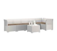 vidaXL Sofá de Jardín para 6 Personas con Cojines Estilo Rattan PP, Muebles Modernos para jardín, balcón o Invernadero, sillón Resistente al Clima, sofá UV para Exteriores