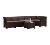 vidaXL Sofá de Jardín para 6 Personas con Cojines Estilo Rattan PP, Muebles Modernos para jardín, balcón o Invernadero, sillón Resistente al Clima, sofá UV para Exteriores