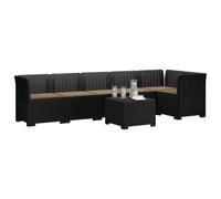 vidaXL Sofá de Jardín para 6 Personas con Cojines Estilo Rattan PP, Muebles Modernos para jardín, balcón o Invernadero, sillón Resistente al Clima, sofá UV para Exteriores