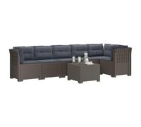 vidaXL Sofá de Jardín para 6 Personas con Cojines Estilo Rattan PP, Muebles Modernos para jardín, balcón o Invernadero, sillón Resistente al Clima, sofá UV para Exteriores