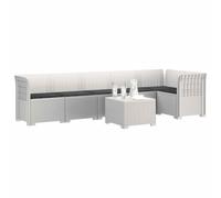 vidaXL Sofá de Jardín para 6 Personas con Cojines Estilo Rattan PP, Muebles Modernos para jardín, balcón o Invernadero, sillón Resistente al Clima, sofá UV para Exteriores