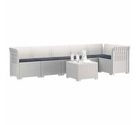 vidaXL Sofá de Jardín para 6 Personas con Cojines Estilo Rattan PP, Muebles Modernos para jardín, balcón o Invernadero, sillón Resistente al Clima, sofá UV para Exteriores