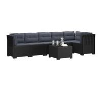 vidaXL Sofá de Jardín para 6 Personas con Cojines Estilo Rattan PP, Muebles Modernos para jardín, balcón o Invernadero, sillón Resistente al Clima, sofá UV para Exteriores