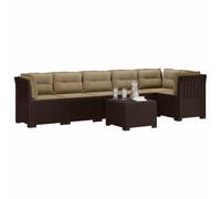 vidaXL Sofá de Jardín para 6 Personas con Cojines Estilo Rattan PP, Muebles Modernos para jardín, balcón o Invernadero, sillón Resistente al Clima, sofá UV para Exteriores
