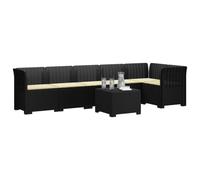 vidaXL Sofá de Jardín para 6 Personas con Cojines Estilo Rattan PP, Muebles Modernos para jardín, balcón o Invernadero, sillón Resistente al Clima, sofá UV para Exteriores