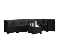 vidaXL Sofá de Jardín para 6 Personas Estilo Rattan PP Gris Antracita, Muebles Modernos para jardín, balcón o Invernadero, sillón Resistente al Clima, sofá UV para Exteriores