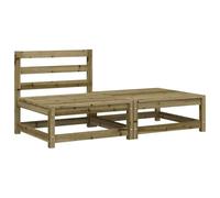 vidaXL Sofá de Jardín sin Reposabrazos con Reposapiés, Asiento con Respaldo, Sillón Modular, Mueble para Patio Terraza, Madera de Pino