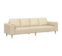 vidaXL Sofá de Sala Crema 250 x 77 x 76 cm Poliéster, Sala, sofá Moderno Rectangular, Material Transpirable, Asiento cómodo y Elegante para Interiores