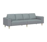 Sofá moderno gris claro de 4 plazas sin otoman, con tela que respira, patas en ángulo, asientos cómodos con muelles y espuma, acabado mate, medidas 250 x 188 x 76 cm, solo para uso interior, ideal pa