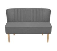 vidaXL Sofá Gris Claro sin Reposabrazos Tapicería de Tela y Estructura de Madera