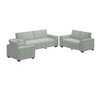 vidaXL Sofá de Terciopelo Gris Claro Sofá cómodo tapizado Silla para Sala de Estar Oficina Duradera Silla de salón Moderna Asiento Tres Muebles para el hogar