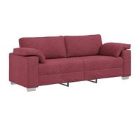 vidaXL Sofá de Tres plazas Color Rojo Vino de, Mide 219 cm. Muebles Modernos y cómodos para tu Sala, Compartir con la Familia. Su diseño es Moderno y fácil de Mantener. Ideal para un