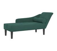 VidaXL Sofá Diván Chaise Longue con Cojines de Terciopelo Verde Oscuro - Tumbona Tapizada para Salón