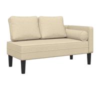 vidaXL Sofá diván con Cojines Tela Crema, Chaise Longue Silla, sofá Chaise Longue, sofá tapizado, Tumbona, Tumbona, sofá de salón, sofá de Dormitorio