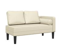 vidaXL Sofá diván con Cojines Cuero sintético Crema, Chaise Longue Silla, sofá Chaise Longue, sofá tapizado, Tumbona, Tumbona, sofá de salón