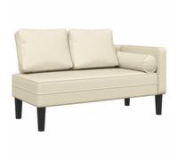vidaXL Sofá diván con Cojines Cuero sintético Crema, Chaise Longue Silla, sofá Chaise Longue, sofá tapizado, Tumbona, Tumbona, sofá de salón