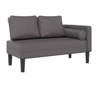 vidaXL Sofá diván con Cojines Cuero sintético Gris, Chaise Longue Silla, sofá Chaise Longue, sofá tapizado, Tumbona, Tumbona, sofá de salón