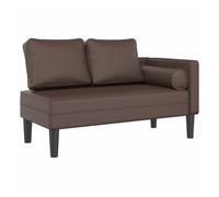 vidaXL Sofá diván con Cojines Cuero sintético marrón, Chaise Longue Silla, sofá Chaise Longue, sofá tapizado, Tumbona, Tumbona, sofá de salón